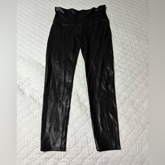 SPANX Pants - Spanx High Waisted Shiny Faux Leather Look Leggings